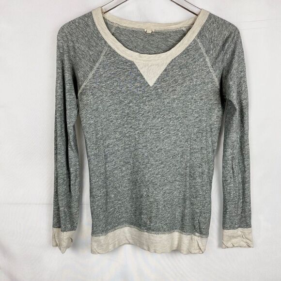 J. CREW Marled Gray and Cream Long Sleeved Top. - Picture 1 of 3